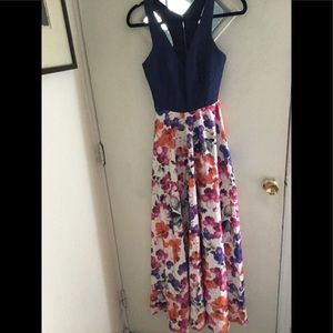 Express  floral maxi dress with navy bodice,